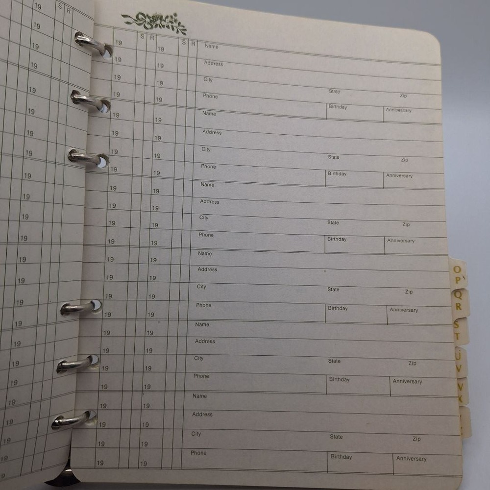 Vintage CR Gibson Address Book Organizer Grid Pattern Broken Cover Binding - Picture 11 of 12